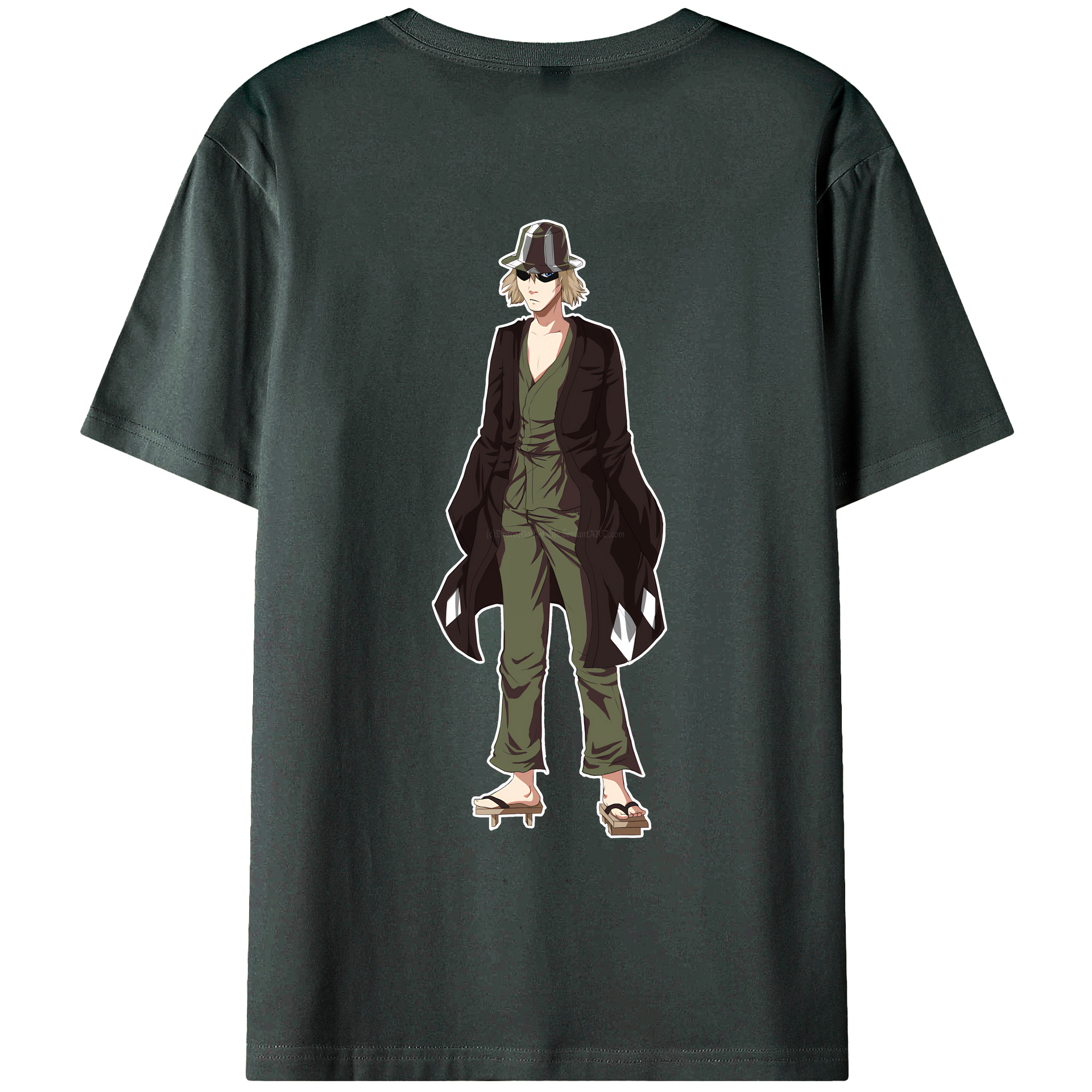 （画像用） "ブリーチ 浦原 喜助（うらはら きすけ） BLEACH Urahara Kisuke " 綿100％ メンズ半袖Tシャツ（バックプリント） 通気性